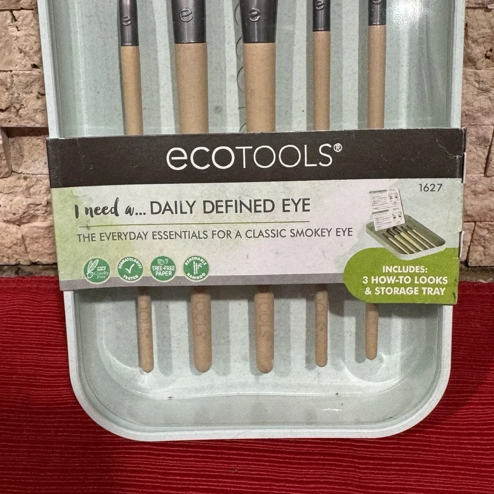 NEW NIB EcoTools Daily Defined Eye Brush Set Of 5 Liner Crease Shadow Smudge‎
